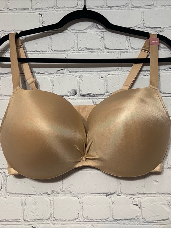 Cacique Max Boost Plunge Everyday Push Up Underwire Bra Tan Natural Nude 38 DDD - Picture 2 of 10